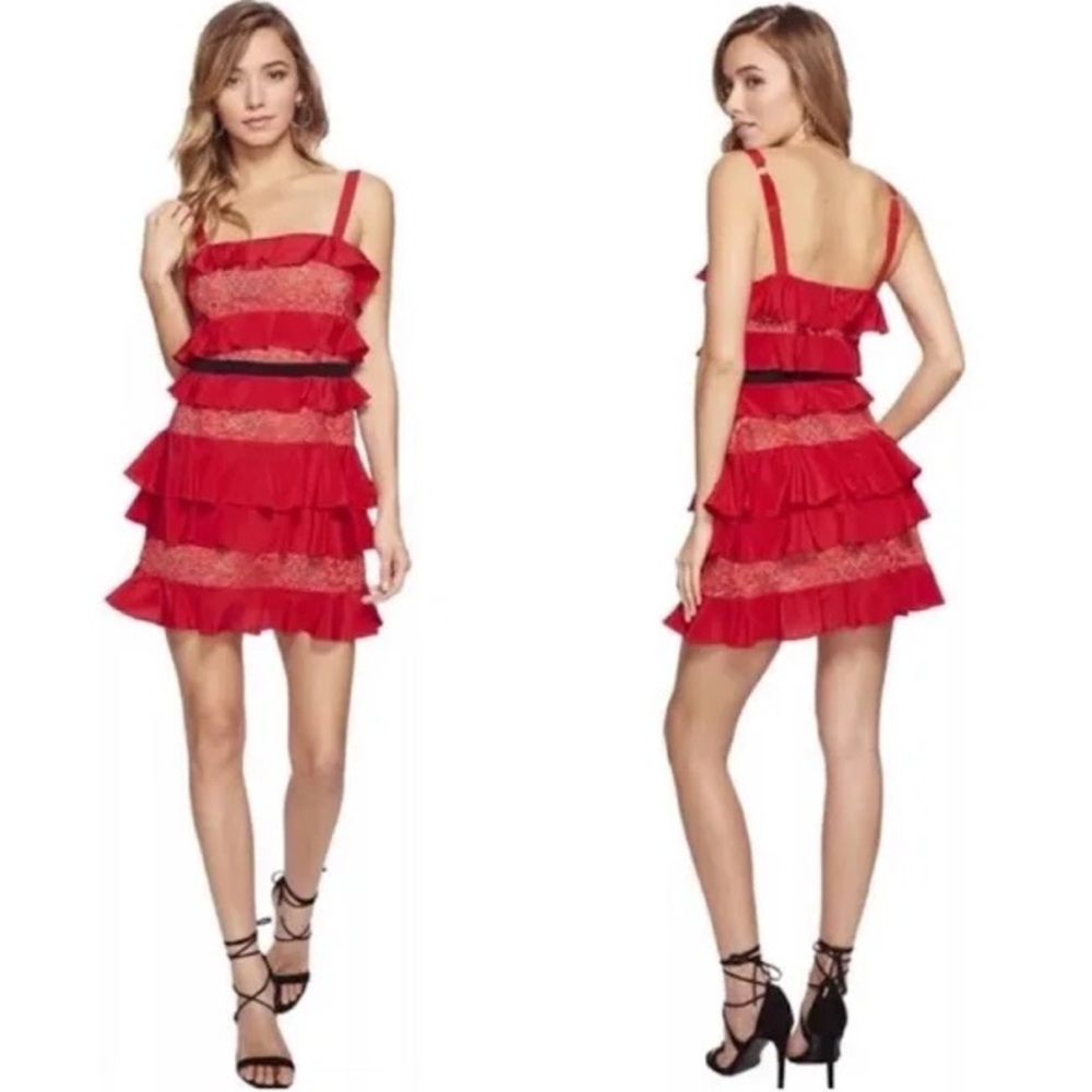 For love and Lemons Red Ruffle Dress size Small
